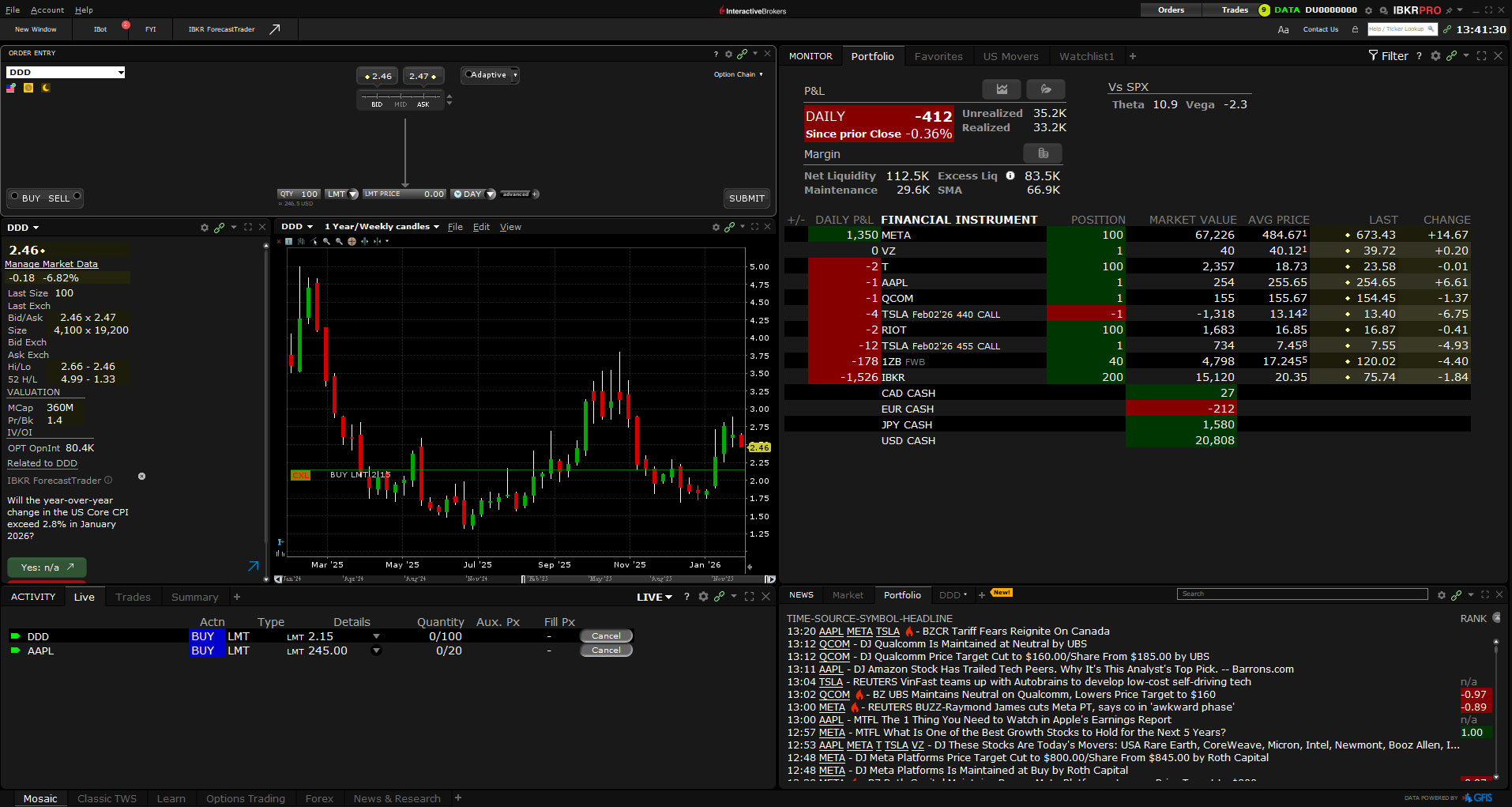 Captura de pantalla de Trader Workstation