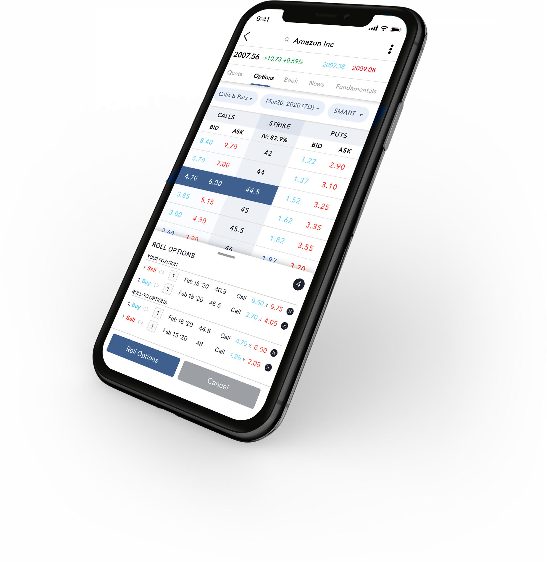 롤오버 옵션 모바일